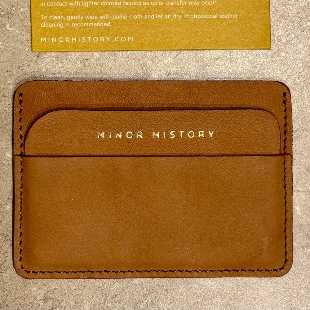 Minor History Tan Leather Card Wallet